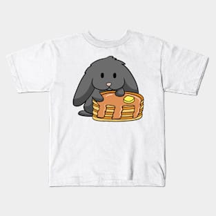 Cute Bunny Pancakes black Kids T-Shirt